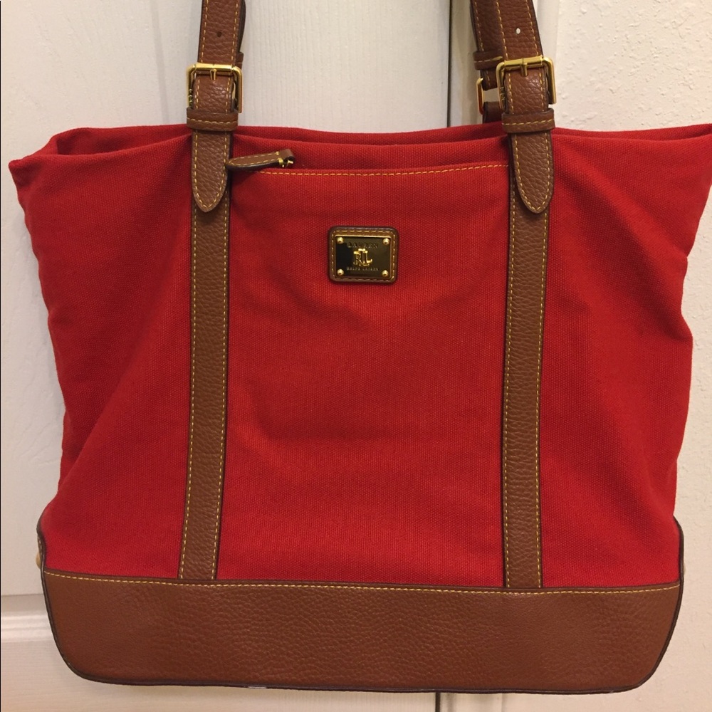Red handbag Ralph Lauren